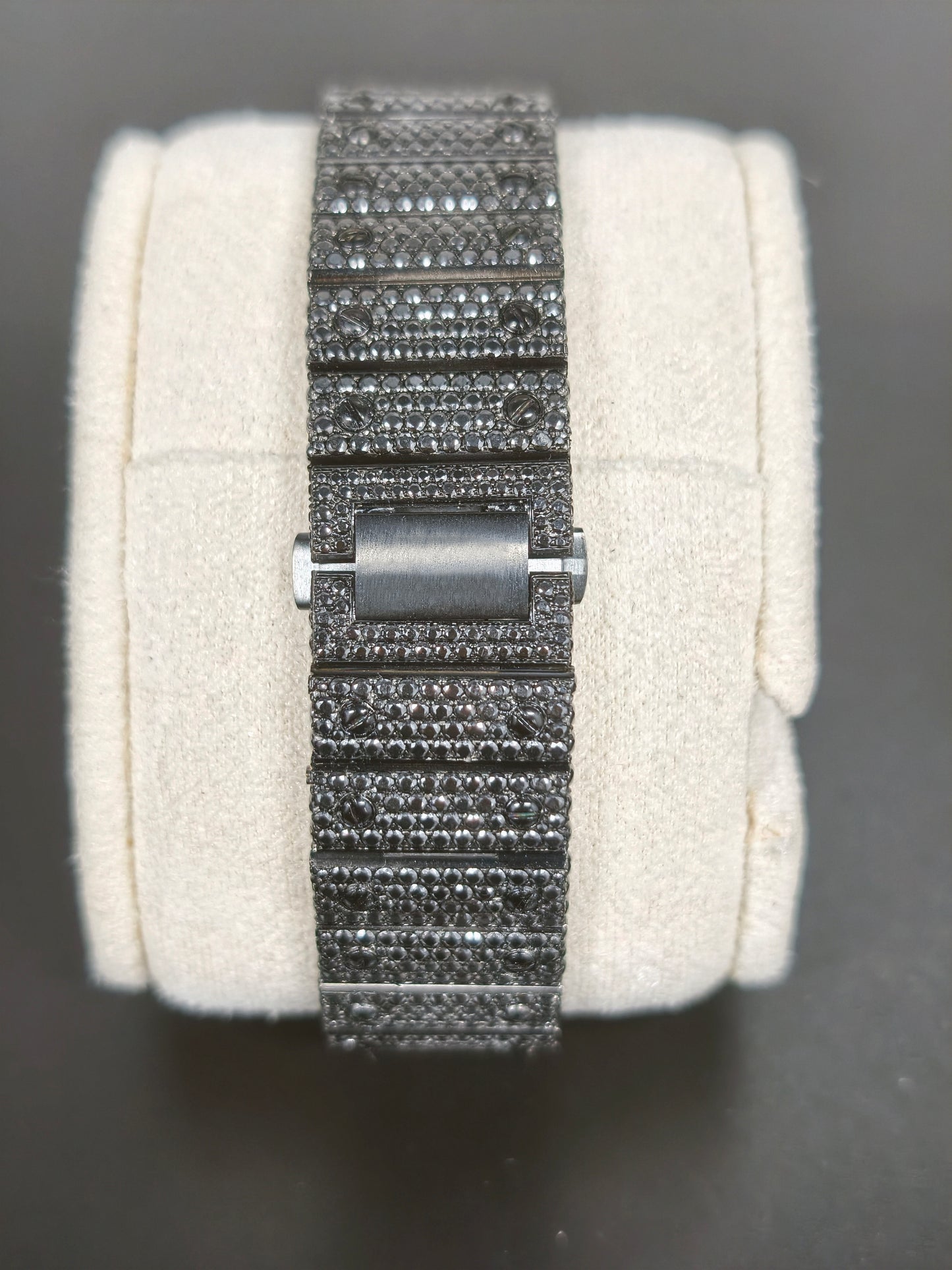 Hip Hop High Quality Black Gold Roman Pointer Real Moissanite Iced Mechanical Auto Movement Mechanical Watch