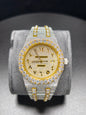 Luxury Hip Hop APT Gold Arabic Dial Stailess Steel Band Moissanite Iced Out Men's Watch