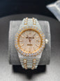 APT Rosegold Roman Luminous Dial Iced Out Moissanite Luxury Men's Watch