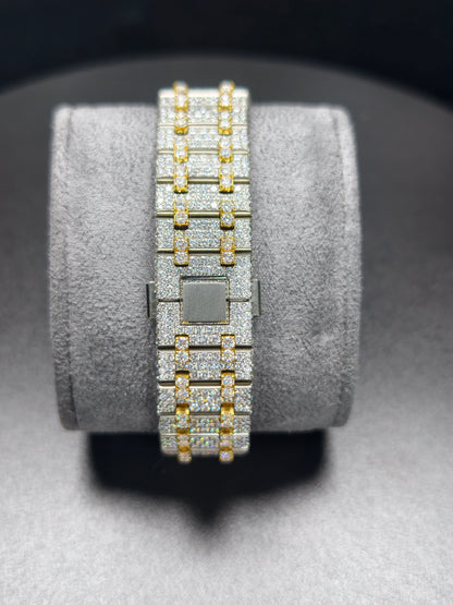 Luxury Hip Hop APT Gold Arabic Dial Stailess Steel Band Moissanite Iced Out Men's Watch