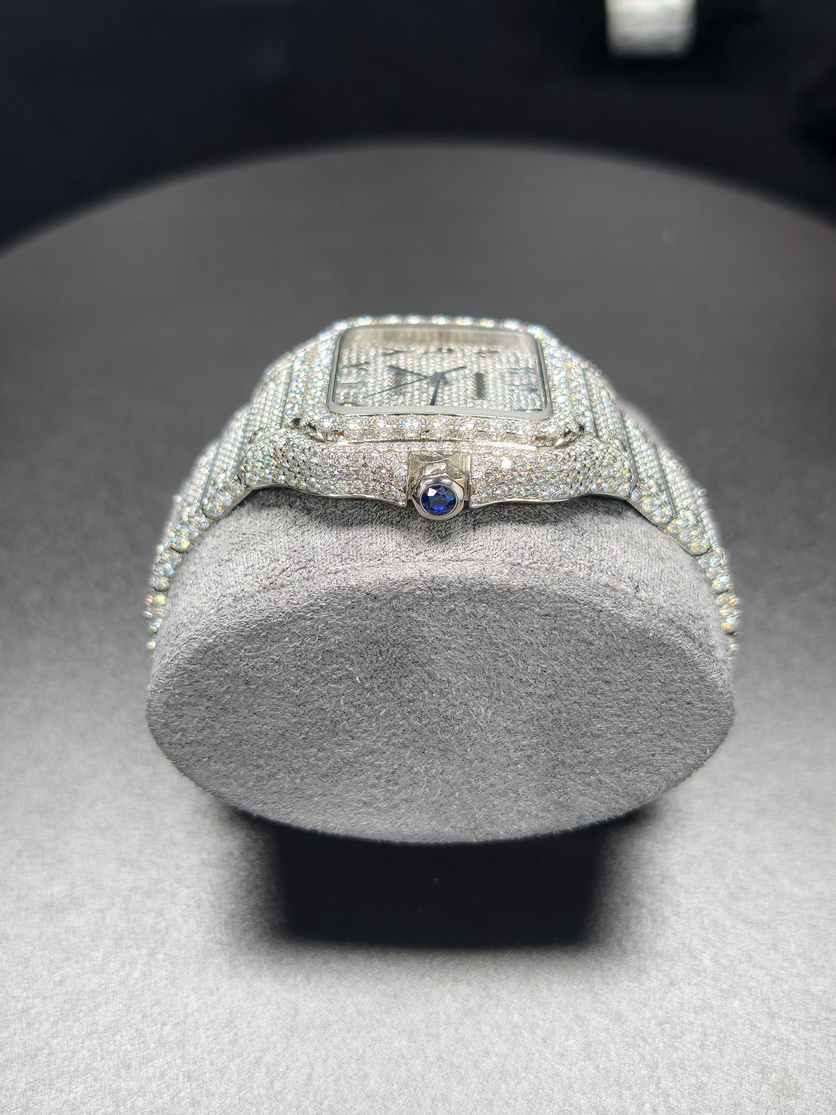 Hip Hop CTR Silver Arabic Dial Moissanite Iced Out Unisex Watch