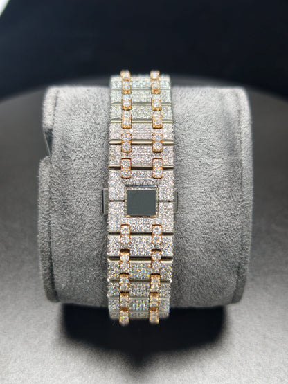 APT Rosegold Roman Luminous Dial Iced Out Moissanite Luxury Men's Watch