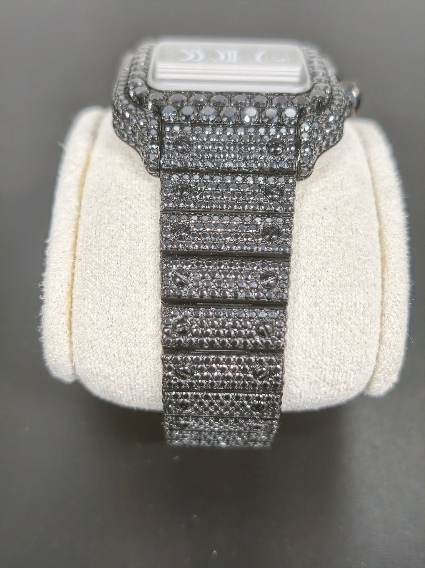 Hip Hop High Quality Black  Gold Arabic  Pointer Real Moissanite Iced Mechanical Auto Movement Mechanical Watch
