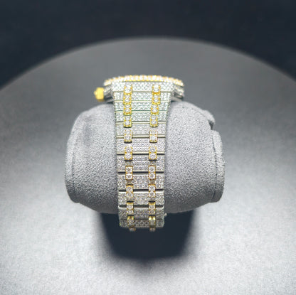 Luxury APT Hip Hop Gold Roman Dial Moissanite Iced Out Men's Watch
